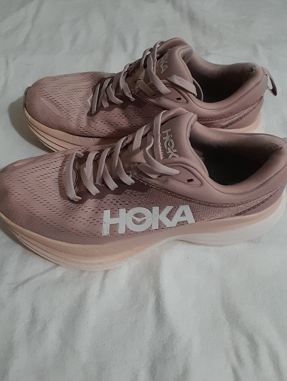 HOKA Bondi 8 Women's Running Shoes in Dusty Pink - Picture 9 of 11